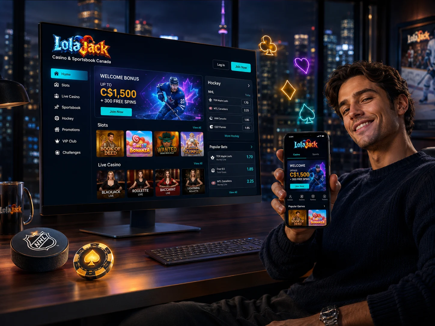 LolaJack Casino Canada games, bonuses, sportsbook, and player guide hero setup